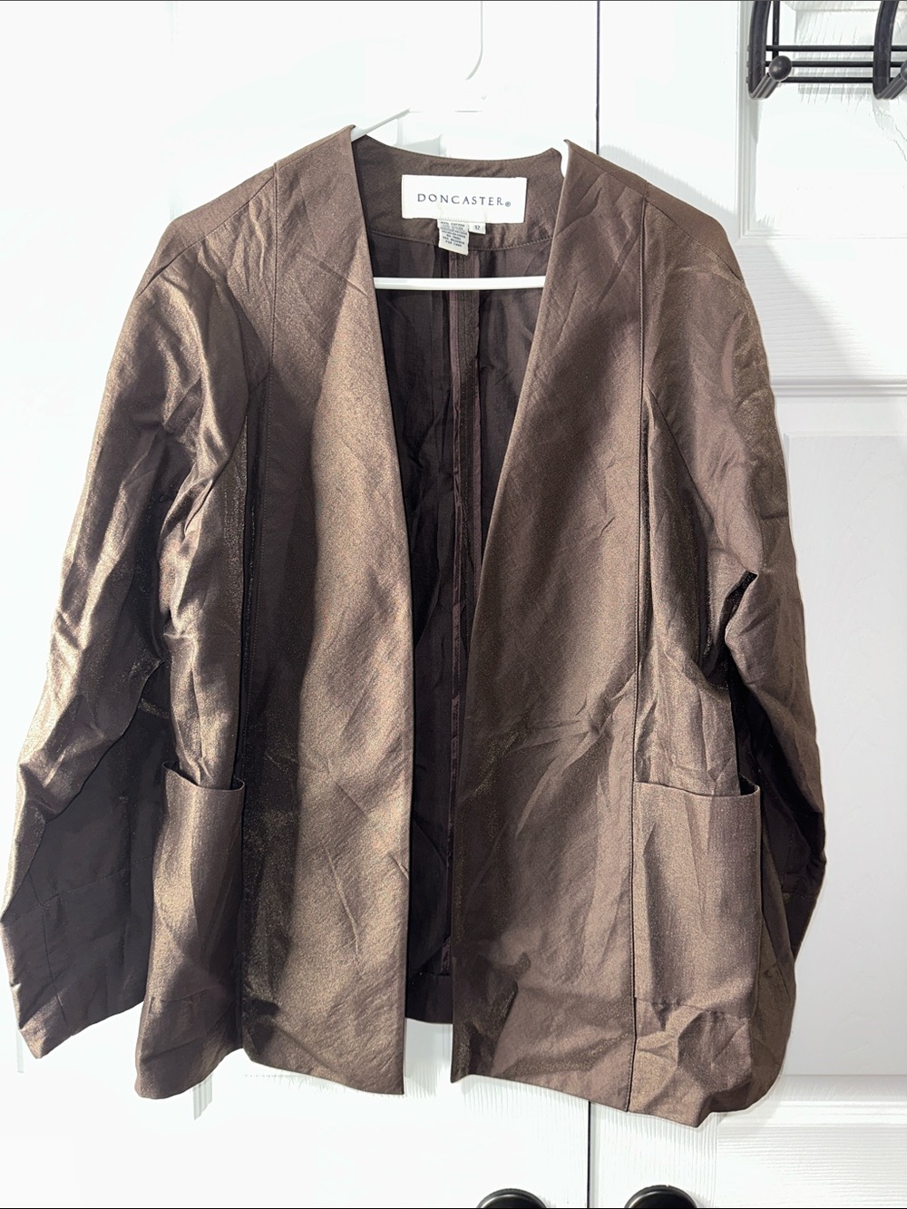 Doncaster Women's Open-Front Chocolate Brown Blazer